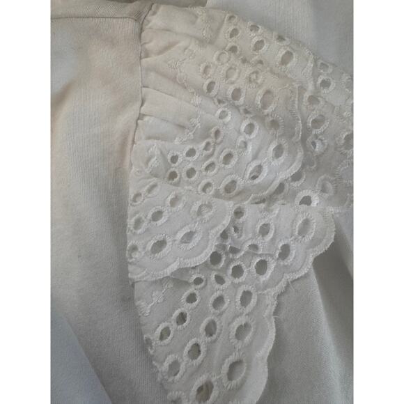 JOE'S JEANS Women's White Eyelet Ruffle Long Sleeve Top Size XS - Picture 7 of 8